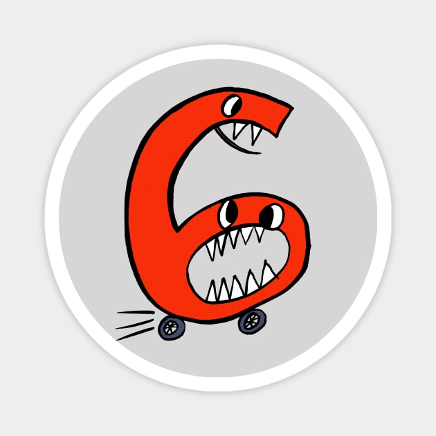 Monster Number 6 - happy sixth birthday! Magnet by heyK